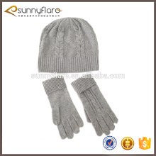 cashmere cable knit scarf glove and beanie hat set